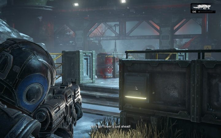 Czerwone beczki wybuchają z dużą siłą rażenia - lokalizuj je w pierwszej kolejności. - Akt 1:0 - Prolog | Opis przejścia Gears of War 4 - Gears of War 4 - poradnik do gry