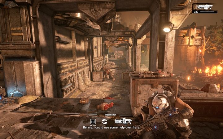 Za osłoną korytarza odnajdziesz granatnik - Akt 1:0 - Prolog | Opis przejścia Gears of War 4 - Gears of War 4 - poradnik do gry