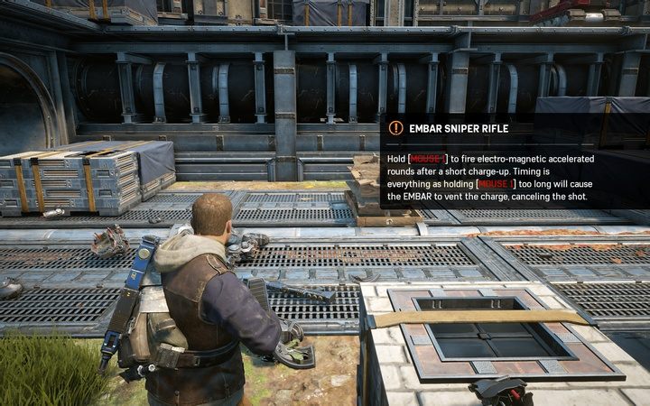 EMBAR nie całkiem jest prawdziwą snajperką (brak lunety) ale strzela celnie i silnie - Akt 1:3 - Nowi znajomi | Opis przejścia Gears of War 4 - Gears of War 4 - poradnik do gry