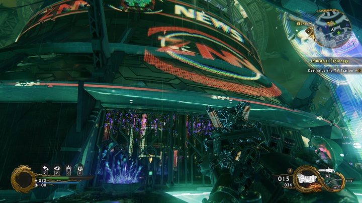 Ciekawe co zagrają dzisiaj we wiadomościach... - Szpiegostwo Przemysłowe | Zadania główne w Shadow Warrior 2 - Shadow Warrior 2 - poradnik do gry