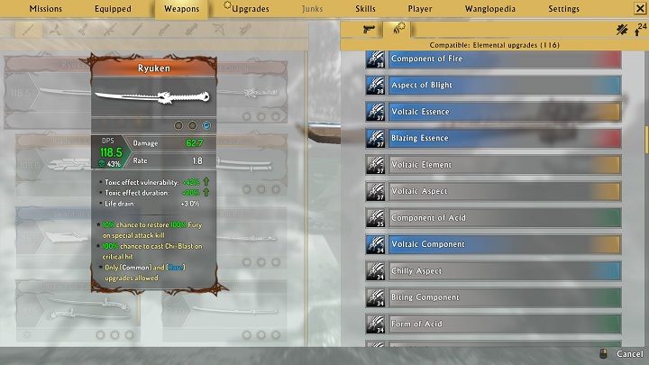 Każde wyposażenie posiada trzy miejsca, w które możemy umieścić ulepszenia - Postać i ulepszenia | Rozwój bohatera w Shadow Warrior 2 - Shadow Warrior 2 - poradnik do gry