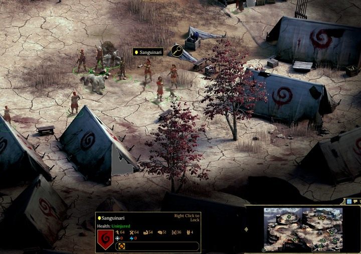 Sanguinari w obozie Szkarłatnego Chóru w Kakofonii - Szlak krwi | Próba lojalności | Tajemne kontrakty - zadania poboczne - Tyranny - poradnik do gry