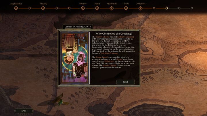 Jeśli dasz władzę nad Rozstajami Szkarłatnym, Wzgardzeni będą mieli problem z dostawami zbroi i broni - 2 Rok Podboju | Podbój - decyzje na mapie świata w Tyranny - Tyranny - poradnik do gry