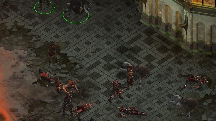 Po zejściu na niższy poziom Książnicy zobaczysz Szczerbatą i jej oddział, a tuż przy nich ciała członków Szkarłatnego Chóru - Gaszenie Pożaru (Extinguishing the Flames) - zadanie główne | Solucja Tyranny - Tyranny - poradnik do gry