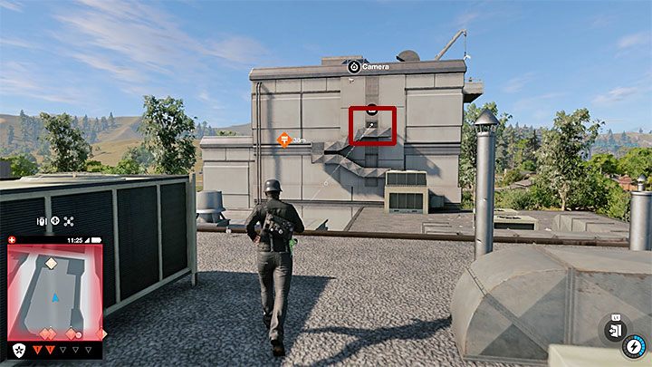 Skorzystaj z dwóch drabinek żeby dotrzeć na niższy dach budynku - Watch Dogs 2: Malowanie, solucja, operacje poboczne - Watch Dogs 2 - poradnik do gry