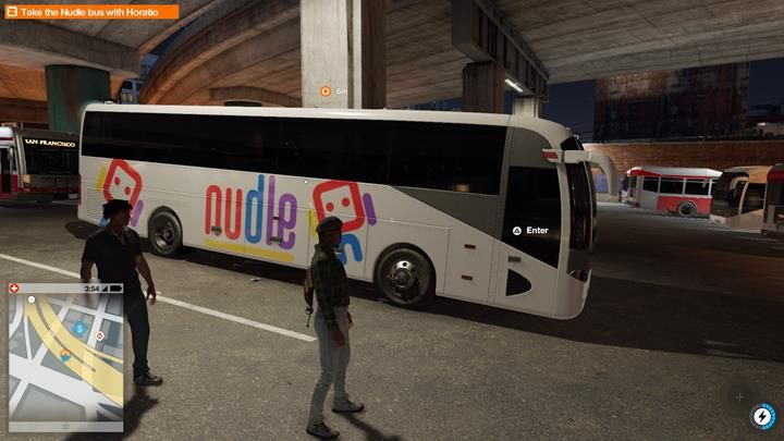 Czas na długą przejażdżkę autobusem, aż do siedziby firmy - Watch Dogs 2: Na Pohybel Nudle, solucja, operacje główne - Watch Dogs 2 - poradnik do gry