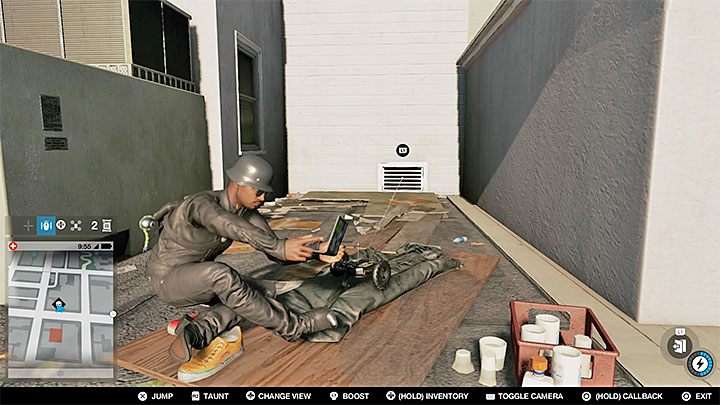 Przeskocz na sąsiedni dach i po wykonaniu tej akcji zlokalizuj kratkę szybu wentylacyjnego z powyższego obrazka - Watch Dogs 2: Punkty badań 1-61, mapa, sekrety - Watch Dogs 2 - poradnik do gry