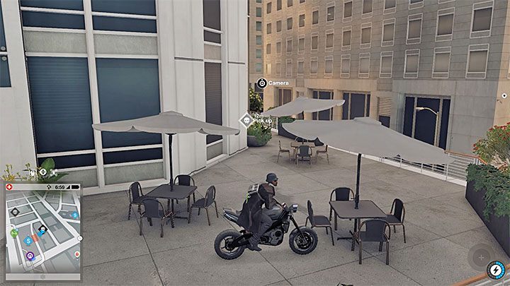 Po dotarciu do ogrodu zlokalizuj pokazaną na obrazku 1 małą skocznię, z pomocą której możliwe jest wykonanie skoku - Watch Dogs 2: Punkty badań 1-61, mapa, sekrety - Watch Dogs 2 - poradnik do gry