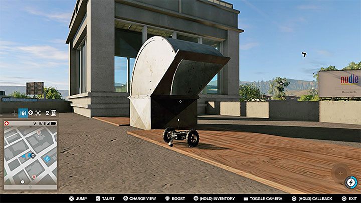 Po dotarciu na dach odszukaj pokazany na obrazku mały komin i wskocz do niego skoczkiem - Watch Dogs 2: Punkty badań 1-61, mapa, sekrety - Watch Dogs 2 - poradnik do gry