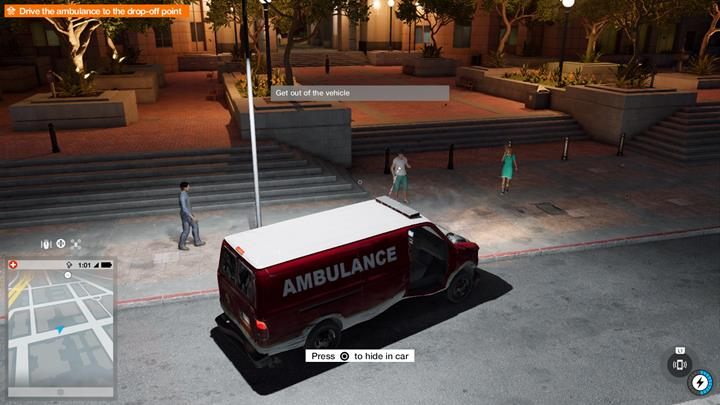 Ucieknij ambulansem, a następnie zatrzymaj się pod siedzibą FBI - Watch Dogs 2: Policja do wynajęcia, solucja, operacje poboczne - Watch Dogs 2 - poradnik do gry