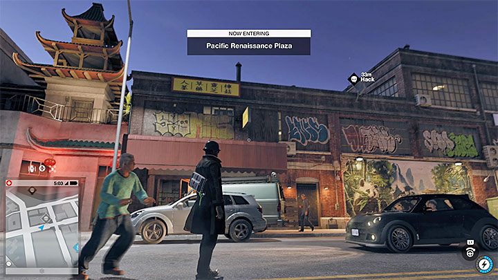 Punkt badań znajduje się na dachu budynku, przy czym najpierw musisz dotrzeć skoczkiem do również zlokalizowanego na dachu czerwonego terminalu obwodu zamkniętego - Watch Dogs 2: Punkty badań 62-112, sekrety, porady - Watch Dogs 2 - poradnik do gry