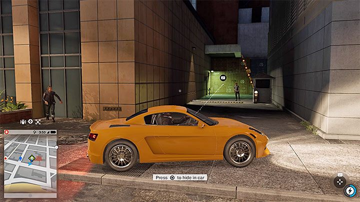 Odszukaj wąską alejkę między budynkami, w której znajduje się pokazany na obrazku posterunek okupowany przez pojedynczego strażnika - Watch Dogs 2: Kluczowe dane 1-12, mapa, sekrety - Watch Dogs 2 - poradnik do gry