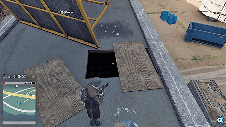 Ponownie przejmij kontrolę nad dźwigiem i spraw żeby Marcus przetransportowany został w klatce na dach głównego budynku w obszarze strzeżonym - Watch Dogs 2: Kluczowe dane 13-24, sekrety, porady - Watch Dogs 2 - poradnik do gry