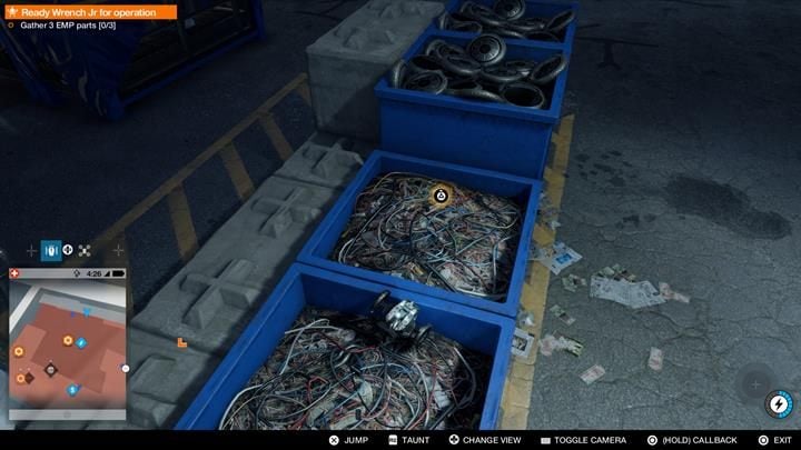 Gdy już na dole znajdzie się niewielu strażników - użyj skoczka i rozpocznij zdobywanie części zamiennych - Watch Dogs 2: Robot Wars, solucja, operacje główne - Watch Dogs 2 - poradnik do gry