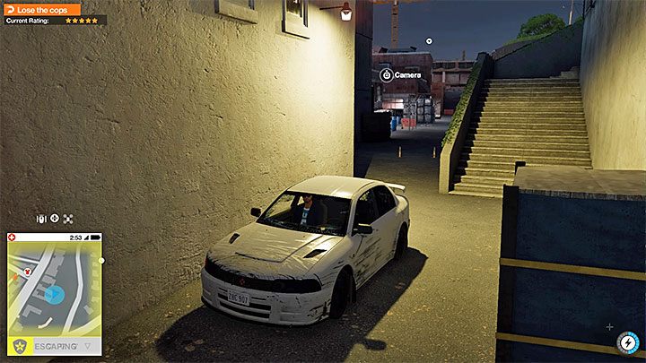 Możesz ukryć się w bocznej alejce i zaczekać aż policja zakończy poszukiwania - Watch Dogs 2: Zlecenia Driver San Francisco, solucja, operacje poboczne - Watch Dogs 2 - poradnik do gry