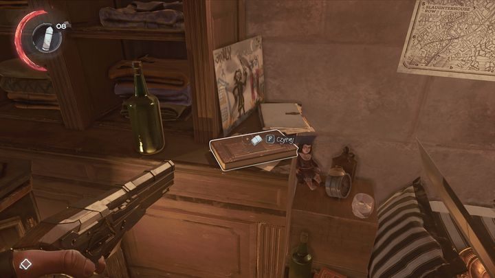 Audiograf leży na szafie, pod sufitem. - Sekrety | Misja 1 - Długi dzień w Dunwall | Dishonored 2 - Dishonored 2 - poradnik do gry