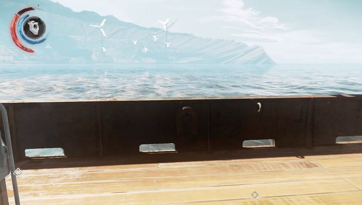 Przeskocz na drugą stronę żeby zauważyć właz prowadzący do magazynu. - Po przebudzeniu | Misja 2 - Kraniec świata | Dishonored 2 - Dishonored 2 - poradnik do gry