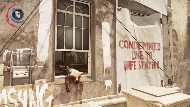 Wejście do domu, w którym roi się od krwiogzów. - Przejdź przez ścianę światła | Misja 2 - Kraniec świata | Dishonored 2 - Dishonored 2 - poradnik do gry