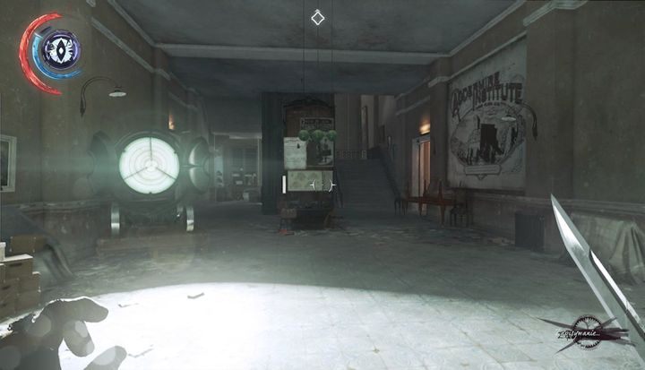 Zabierz mapę przed wyruszeniem w dalszą drogę. - Udaj się do biura dr. Hypatii | Misja 3 - Droga pani doktor | Dishonored 2 - Dishonored 2 - poradnik do gry