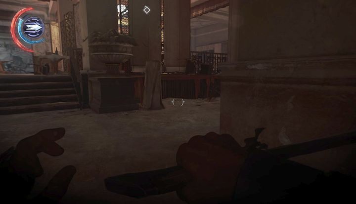 Używaj butelek i szklanek, by wywabiać wrogów pojedynczo. - Udaj się do biura dr. Hypatii | Misja 3 - Droga pani doktor | Dishonored 2 - Dishonored 2 - poradnik do gry