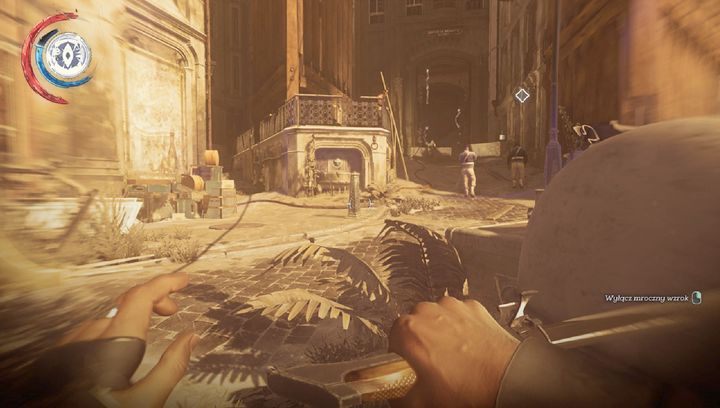 Wskocz na dach po lewej stronie. - Wejdź do posiadłości Aramisa Stiltona | Misja 6 - Dzielnica pyłu | Dishonored 2 - Dishonored 2 - poradnik do gry