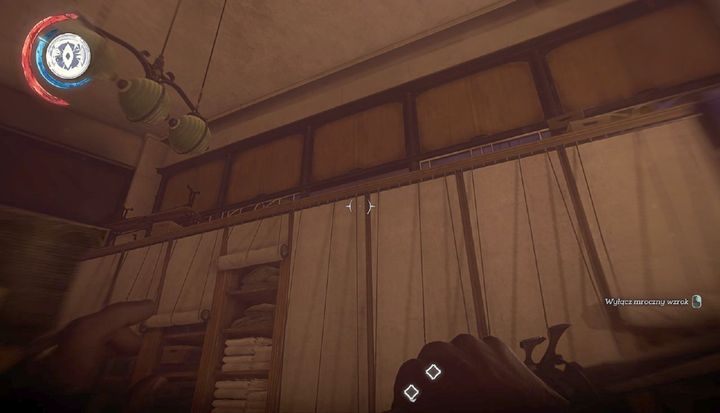 Wskocz na półkę i przedostań się przez małą wnękę. - Zdobądź ciało wicerewidenta Byrnea | Misja 6 - Dzielnica pyłu | Dishonored 2 - Dishonored 2 - poradnik do gry