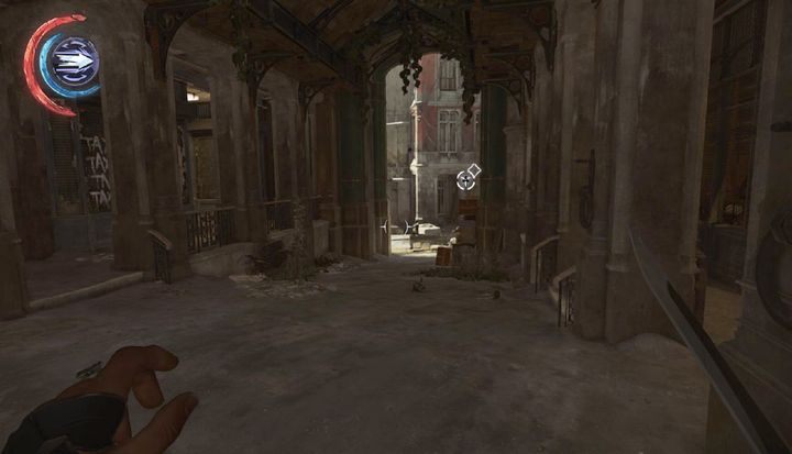 Alejka zaprowadzi cię do terytorium wyjców, a tym samym do baru Paola i gabinetu Durantea. - Skaż przywódców na wygnanie | Misja 6 - Dzielnica pyłu | Dishonored 2 - Dishonored 2 - poradnik do gry