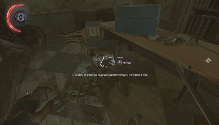 Runa leży obok pojemnika, w pomieszczeniu z wystawą górniczą. - Sekrety | Misja 7 - Pęknięta tafla rzeczywistości | Dishonored 2 - Dishonored 2 - poradnik do gry