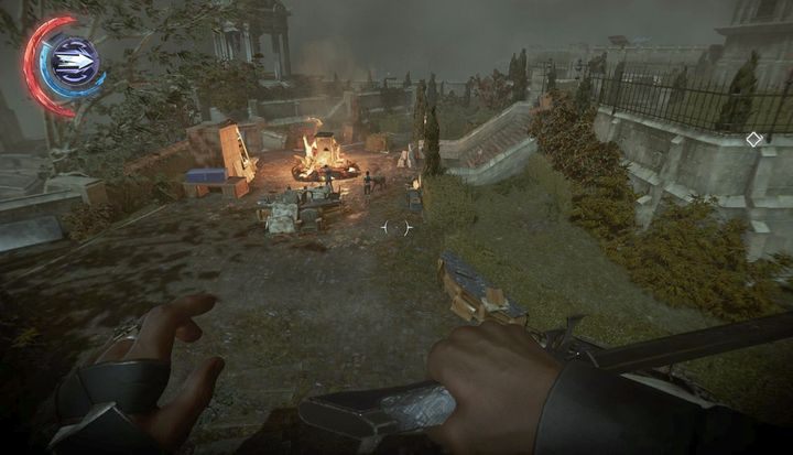 Główna część podwórza. - Dostań się do Dunwall Tower | Misja 9 - Śmierć cesarzowej | Dishonored 2 - Dishonored 2 - poradnik do gry