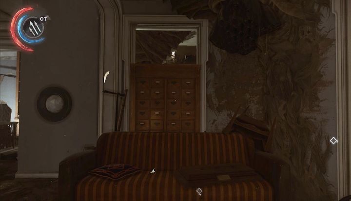 Miejsce przejścia do sekretnego pomieszczenia z kluczem. - Działania specjalne | Misja 2 - Kraniec świata | Dishonored 2 - Dishonored 2 - poradnik do gry