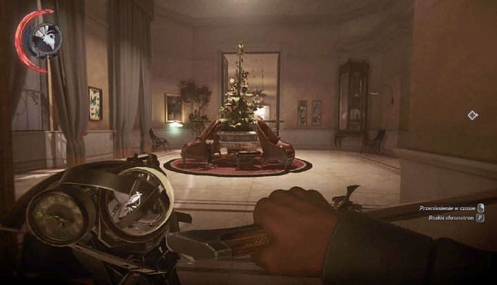 Po prawej stronie znajdziesz wejście do kuchni. - Eksploracja posiadłości Stiltona | Misja 7 - Pęknięta tafla rzeczywistości - Dishonored 2 - poradnik do gry