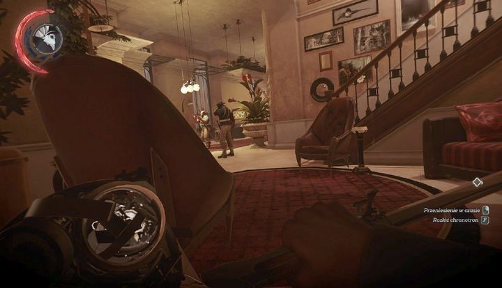 Ogłusz dwóch strażników. Za tobą znajduje się także audiograf. - Eksploracja posiadłości Stiltona | Misja 7 - Pęknięta tafla rzeczywistości - Dishonored 2 - poradnik do gry