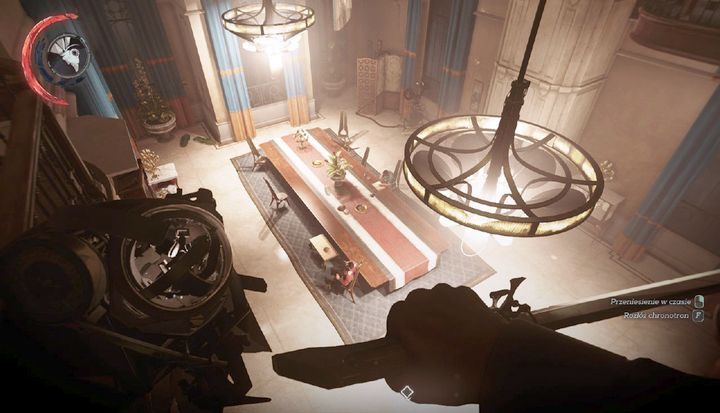 Wejdź pod stół i ukradnij klucz główny. - Eksploracja posiadłości Stiltona | Misja 7 - Pęknięta tafla rzeczywistości - Dishonored 2 - poradnik do gry