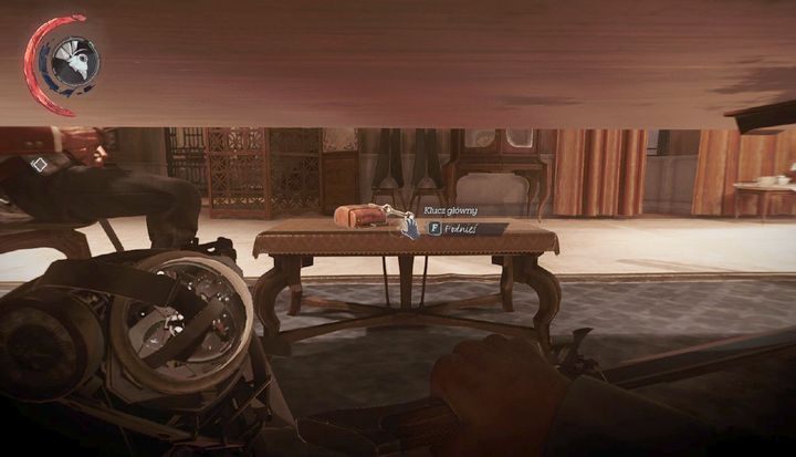 Klucz główny leży na ławeczce. - Eksploracja posiadłości Stiltona | Misja 7 - Pęknięta tafla rzeczywistości - Dishonored 2 - poradnik do gry