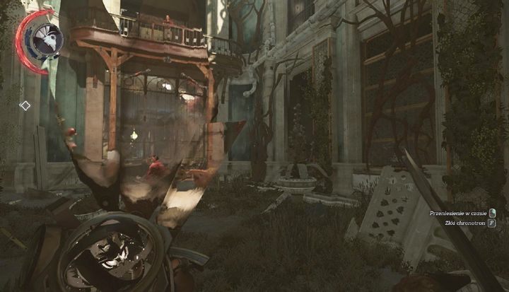 Poczekaj aż strażnicy skończą rozmawiać. - Eksploracja posiadłości Stiltona | Misja 7 - Pęknięta tafla rzeczywistości - Dishonored 2 - poradnik do gry