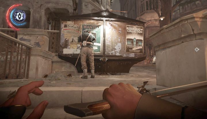 Pozbądź się strażnika przy schodach. - Dowiedz się co wie Byrne (opcjonalne) | Misja 5 - Cesarskie Konserwatorium - Dishonored 2 - poradnik do gry