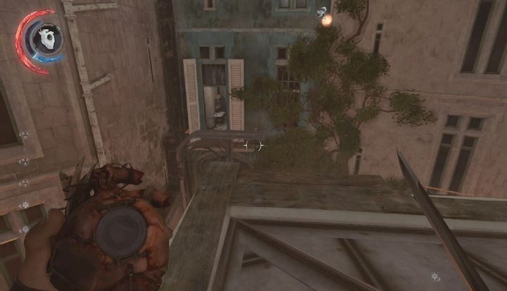 Wskocz do mieszkania i udaj się na górę, by znaleźć kapliczkę. - Pomóż sklepikarzowi (opcjonalne) | Misja 5 - Cesarskie Konserwatorium - Dishonored 2 - poradnik do gry