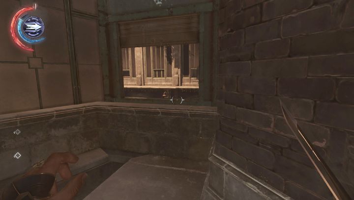 Małe wejście na końcu gzymsu. - Wyeliminuj Breannę Ashworth | Misja 5 - Cesarskie Konserwatorium | Dishonored 2 - Dishonored 2 - poradnik do gry