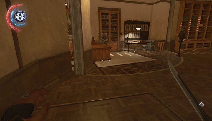 Aktywuj dźwignie i ustaw się w miejscu pokazanym na obrazku. - Uwolnij Antona Sokołowa | Misja 4 - Mechaniczna rezydencja | Dishonored 2 - Dishonored 2 - poradnik do gry