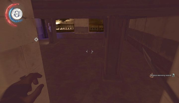 Wejdź do pustego miejsca pod podłogą jak w momencie jak konstrukcja jedzie w dół. - Uwolnij Antona Sokołowa | Misja 4 - Mechaniczna rezydencja | Dishonored 2 - Dishonored 2 - poradnik do gry