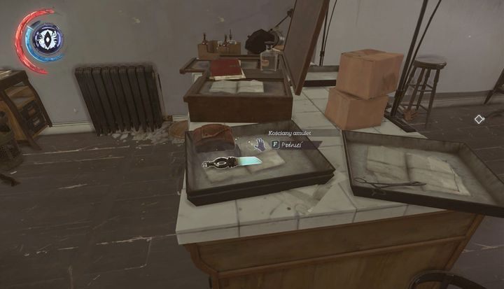 Kościany amulet leży na stoliku. - Sekrety | Misja 4 - Mechaniczna rezydencja | Dishonored 2 - Dishonored 2 - poradnik do gry