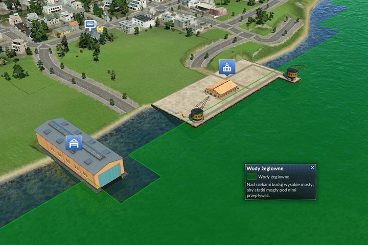 Wybudowanie portu morskiego zależy od tego czy akweny morskiej są w stanie umożliwić przepłynięcie na morzu czy rzece - Budowanie dróg, kolei, przystani i lotnisk w Transport Fever - Transport Fever - poradnik do gry
