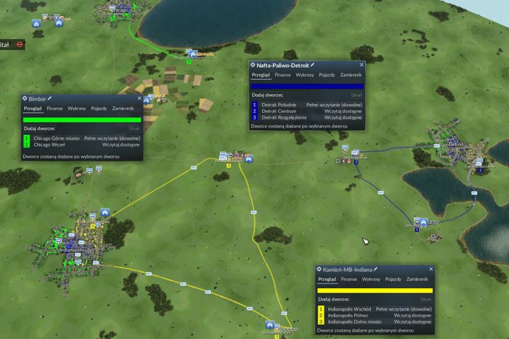 Zbuduj linię koło Detroit: szyb naftowy, nafta -> rafineria, paliwo -> Detroit, dzielnica przemysłowa - Misja 4 - Przemysł Samochodowy w Transport Fever - Transport Fever - poradnik do gry