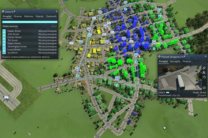 Klasyczna linia autobusowa, wiodące przez całe miasto. - Transport pasażerów, surowców i towarów do Transport Fever - Transport Fever - poradnik do gry