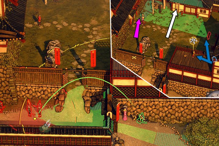 Przeniesiesz się na wewnętrzny dziedziniec zamku - Misja 13 - Zamek Sunpu - Shadow Tactics: Blades of the Shogun - poradnik do gry