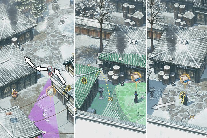 Zwab strażnika butelką sake i go wyeliminuj, bez tego ani rusz - Misja 3 - Miasto Imai - Shadow Tactics: Blades of the Shogun - poradnik do gry