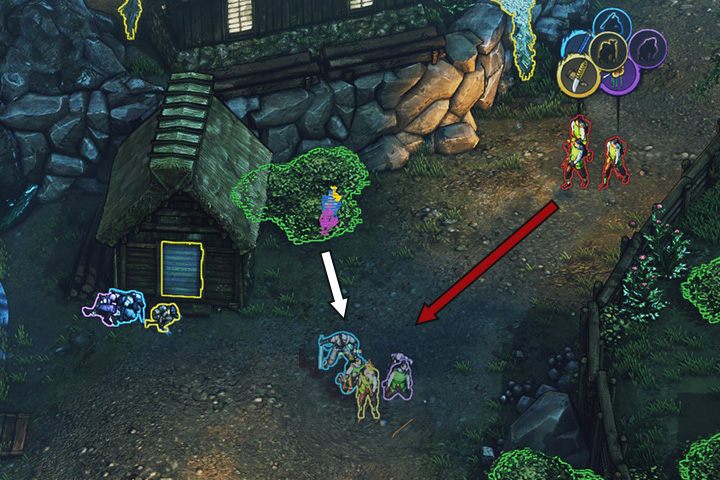 Przepłyń przez rzekę i zaczaj się w krzakach aby wyeliminować patrol - Misja 6 - Wioska Hida - Shadow Tactics: Blades of the Shogun - poradnik do gry