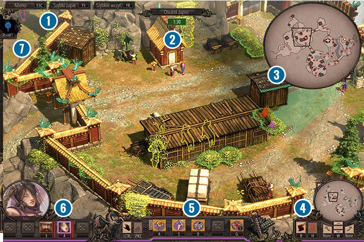Opis interfejsu. - Interfejs i skróty klawiszowe - Shadow Tactics: Blades of the Shogun - poradnik do gry