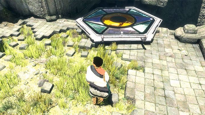 Zejdź z bestii i zajmij się eksploracją tej lokacji bezpośrednio sterując chłopczykiem - Przeprawa przez pierwsze ruiny z wykorzystaniem lustra | The Last Guardian - The Last Guardian - poradnik do gry