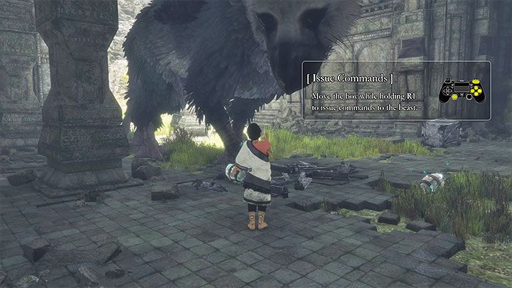 Przetestuj wydawanie poleceń na skrzyni skrywającej kilka beczek - Nauczenie Trico wykonywania poleceń | The Last Guardian - The Last Guardian - poradnik do gry